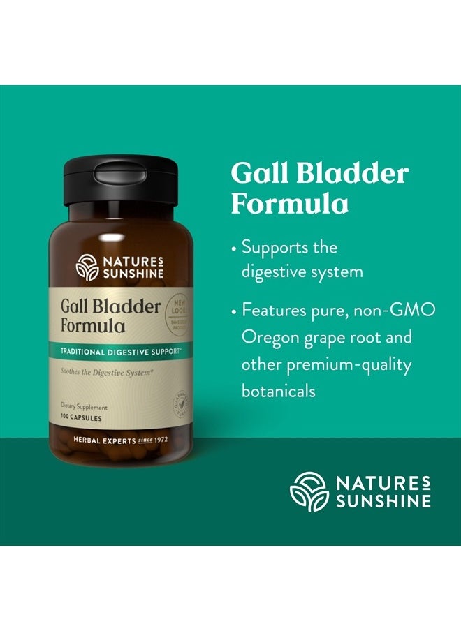NATURE'S SUNSHINE - Gall Bladder Formula, 100 Capsules | Powerful Herbal Formula Soothes and Supports the Digestive System, Liver and Gallbladder - Image 1