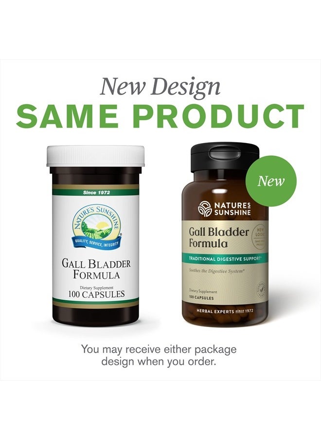 NATURE'S SUNSHINE - Gall Bladder Formula, 100 Capsules | Powerful Herbal Formula Soothes and Supports the Digestive System, Liver and Gallbladder - Image 1