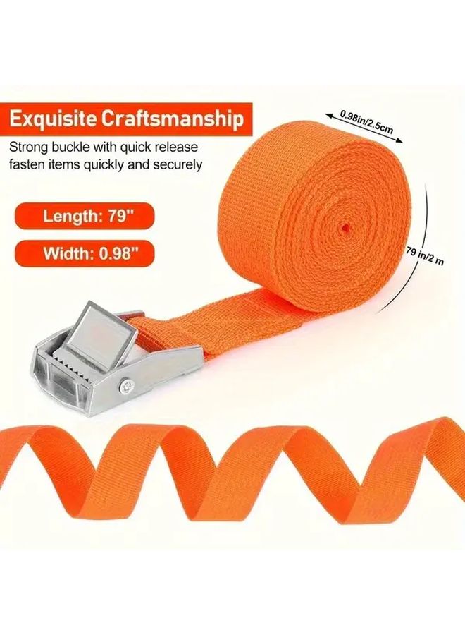 4pcs Orange 78 74 Inch Adjustable Latch Buckle Straps for Kayak Roof Rack Motorcycle Car Truck Boat Trailer - Image 3