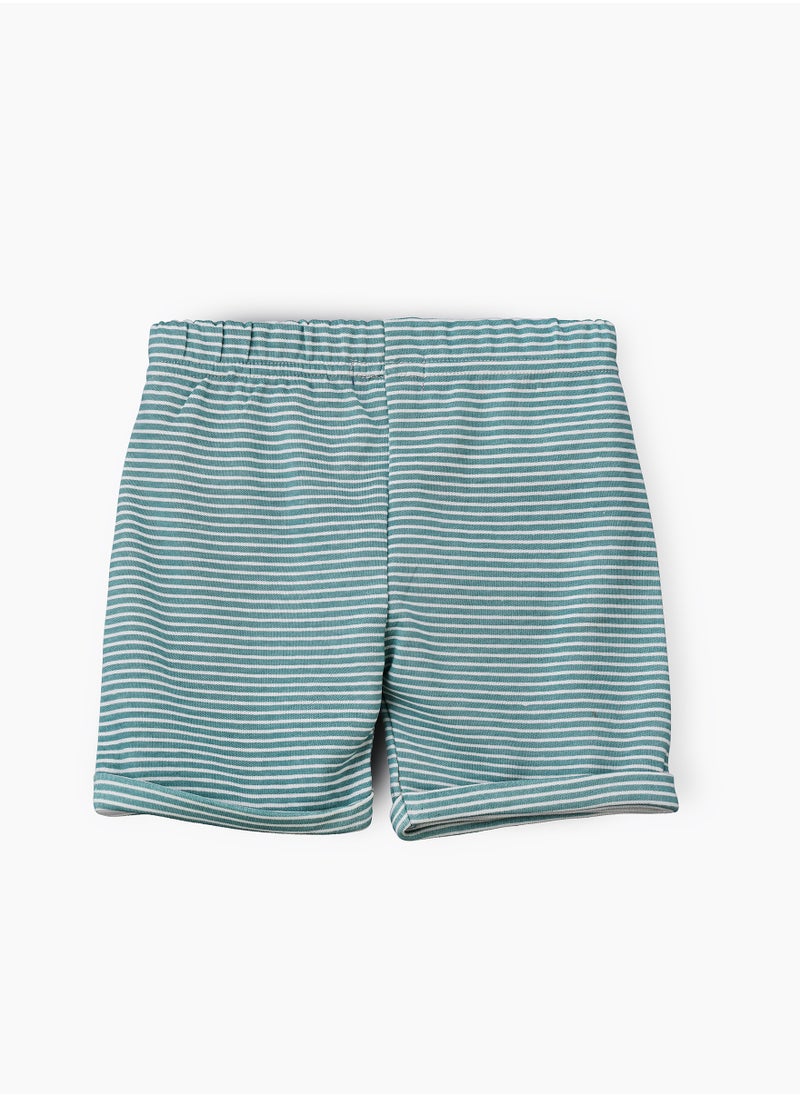 JAM Boys' Teal Striped Cotton Shorts  - Image 2