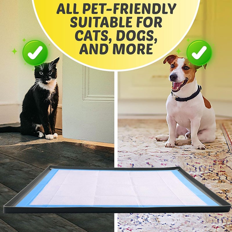 Skywin - Pee Pad Holder Tray 27.5 x 44 Inches, Puppy Pad Holder, Easy to Clean and Store Pee Pad Holder for Dogs, Silicon Training Pad Holder, No Spill Puppy Pad Holder (Grey) - Image 5