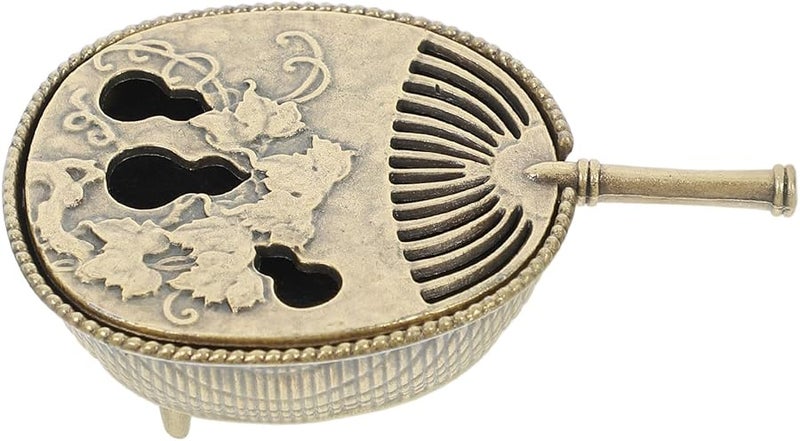 Mini Copper Incense Burner With Lid Brass Aromatherapy Bowl For Home Meditation Decor - Image 1