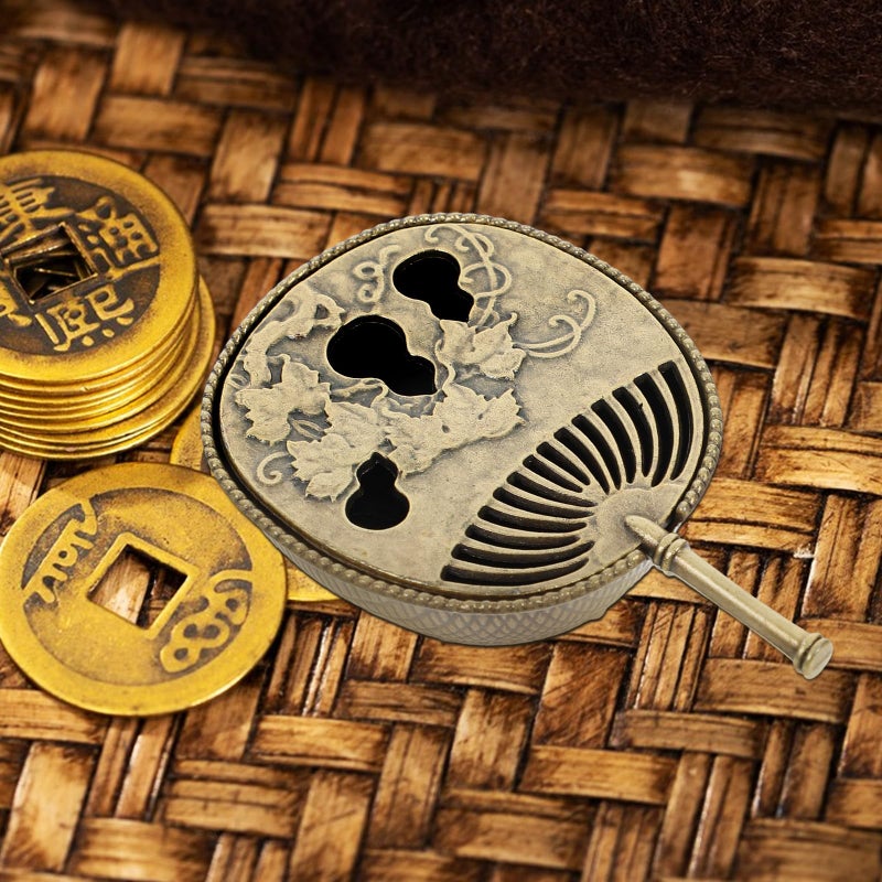 Mini Copper Incense Burner With Lid Brass Aromatherapy Bowl For Home Meditation Decor - Image 5