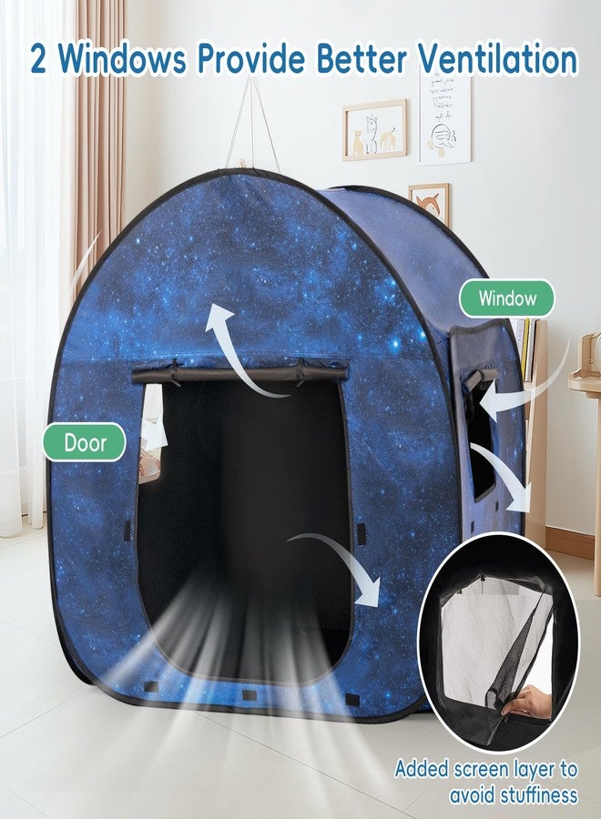 OUTREE Sensory Tent 47 * 47 * 47 in, Starry Night Print, Sensory Tent for Kids with Autism, pop up Play Room - Image 4