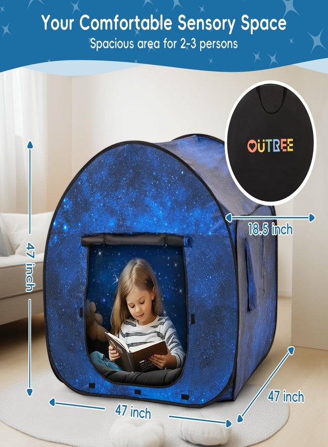 OUTREE Sensory Tent 47 * 47 * 47 in, Starry Night Print, Sensory Tent for Kids with Autism, pop up Play Room - Image 3
