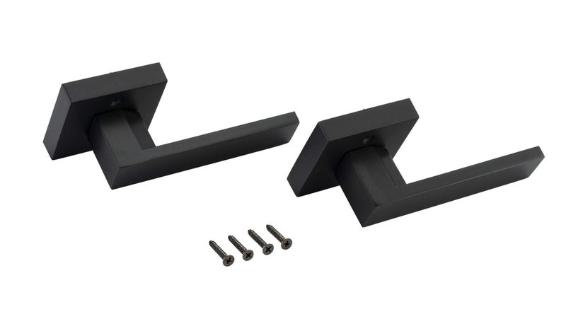Berlin Modisch Contemporary Square Passage Lever Door Handle Non-Locking Lever Set [for Hallway or Closet Doors] Reversible for Right & Left Sided Doors Heavy Duty - Iron Black Finish - Image 3