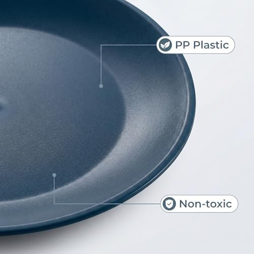 AOYITE Plastic Plates Reusable 10 inch, Unbreakable Dinner Plates set of 12, BPA Free Microwave & Dishwasher Safe Party Plate for Any Occasion, BBQ, Travel, Events (Coastal) - Image 5