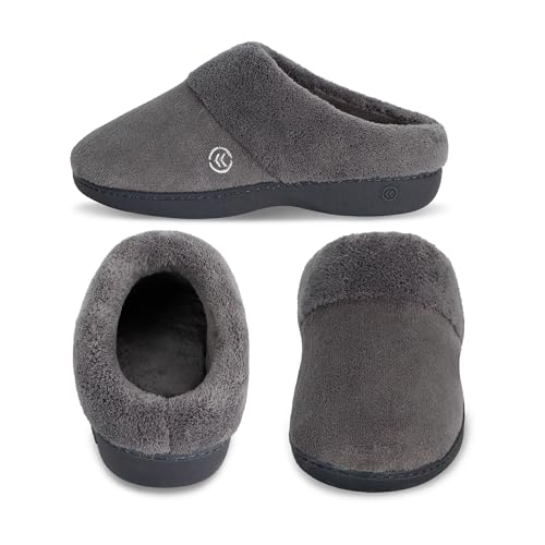 isotoner Women's Classic Clog Slippers with Memory Foam Comfort and Non-Slip Stability, Ash, 9.5-10 - Image 3