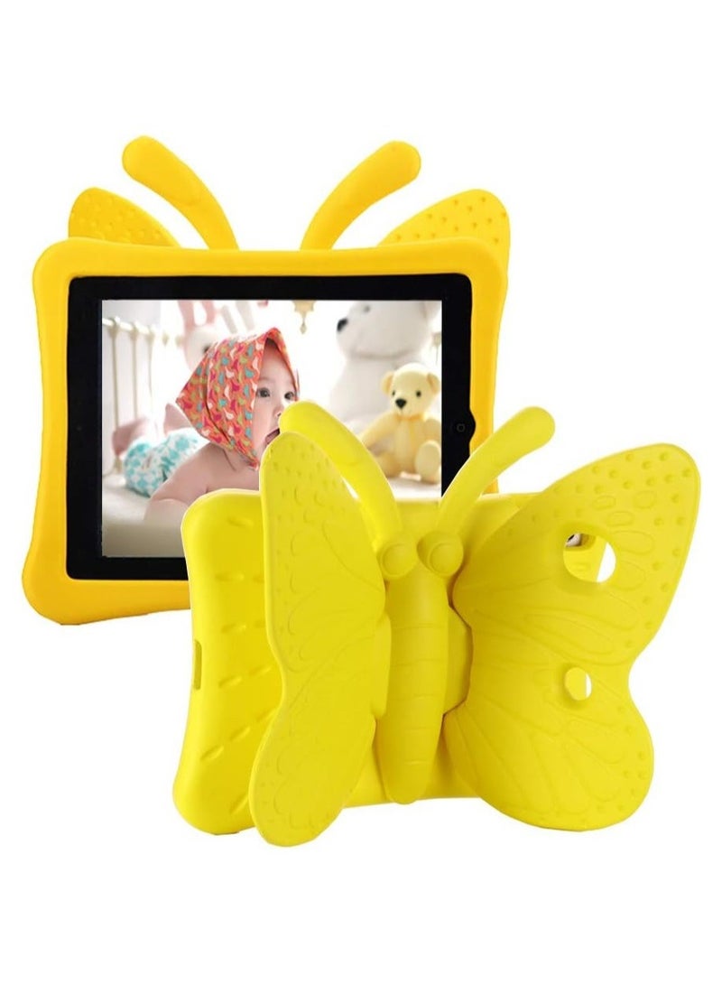 ELTRAZONE iPad 9th 8th 7th Generation Case Kids Girls Boys , Cute Butterfly Shockproof EVA Foam Super Protection Stand Cover for iPad 2021 2020 2019 10.2" and iPad Air 3 Pro 10.5" - Yellow  - Image 1