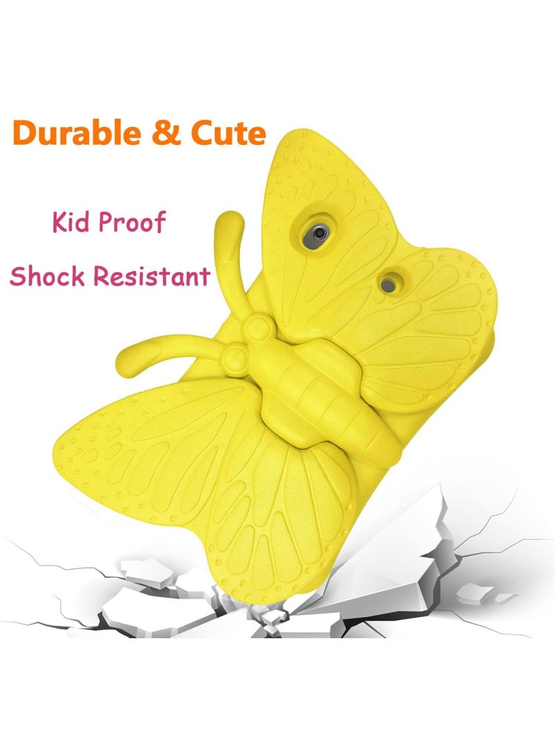 ELTRAZONE iPad 9th 8th 7th Generation Case Kids Girls Boys , Cute Butterfly Shockproof EVA Foam Super Protection Stand Cover for iPad 2021 2020 2019 10.2" and iPad Air 3 Pro 10.5" - Yellow  - Image 3
