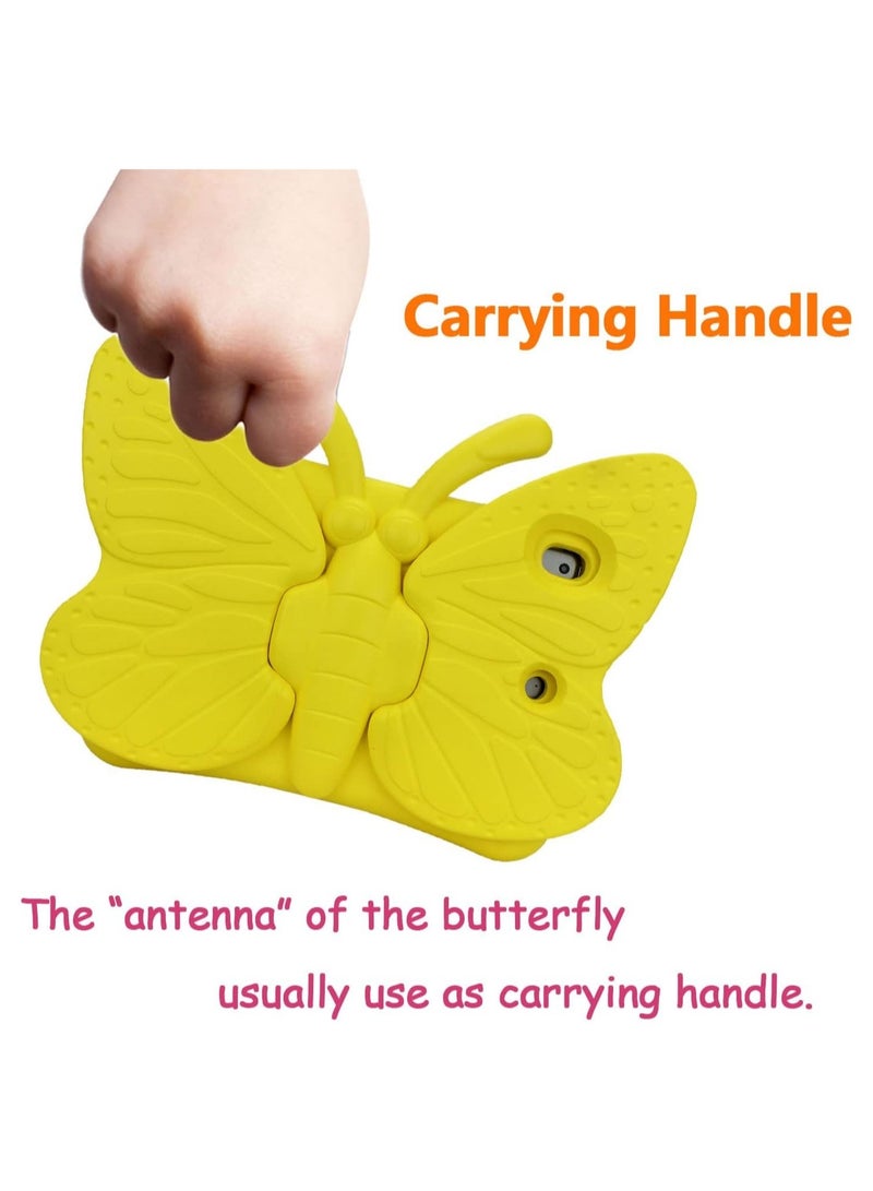 ELTRAZONE iPad 9th 8th 7th Generation Case Kids Girls Boys , Cute Butterfly Shockproof EVA Foam Super Protection Stand Cover for iPad 2021 2020 2019 10.2" and iPad Air 3 Pro 10.5" - Yellow  - Image 4