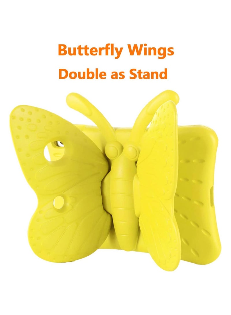 ELTRAZONE iPad 9th 8th 7th Generation Case Kids Girls Boys , Cute Butterfly Shockproof EVA Foam Super Protection Stand Cover for iPad 2021 2020 2019 10.2" and iPad Air 3 Pro 10.5" - Yellow  - Image 2