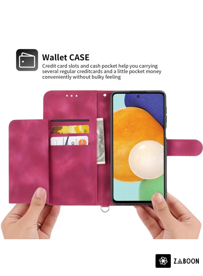 Zaboon Protective Case For Honor 90 5G Skin-feel Flowers Embossed Wallet Leather - Image 4