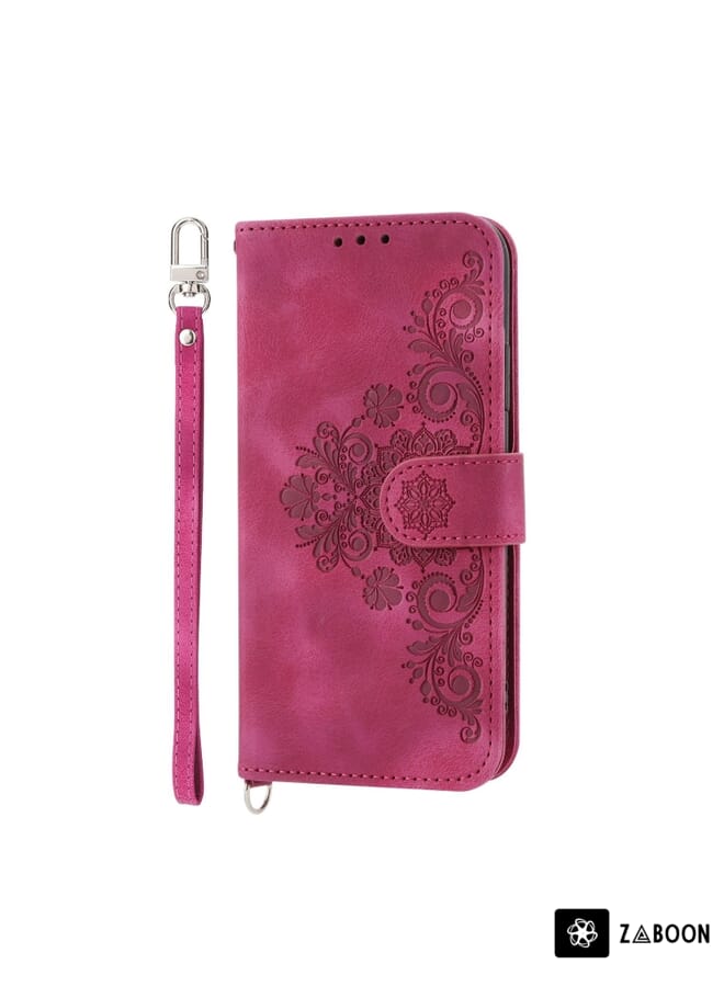 Zaboon Protective Case For Honor 90 5G Skin-feel Flowers Embossed Wallet Leather - Image 2