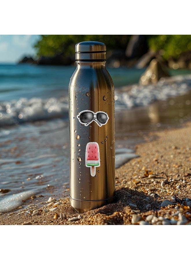 قوس قزح أورينبو 50 قطعة من ملصقات الصيف للأطفال من الفينيل ملصقات الشاطئ لزجاجات المياه ملصقات هاواي مقاومة للماء لأجهزة الكمبيوتر المحمول والبطاقات والمظاريف ولوازم الختم - Image 5