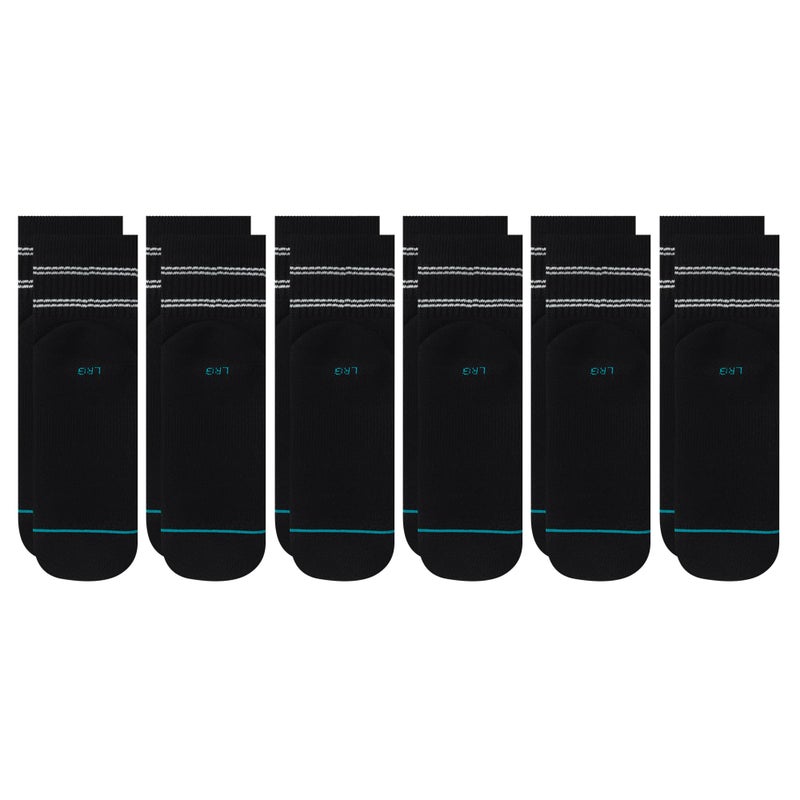 Stance Vital Quarter Sock 6-Pack for Men and Women, Black, Small - Image 2