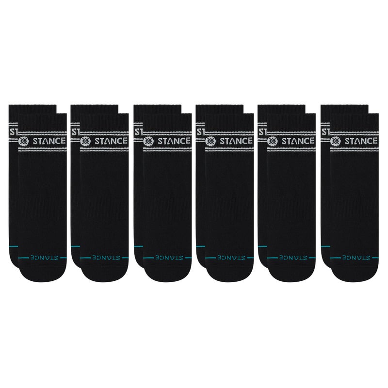Stance Vital Quarter Sock 6-Pack for Men and Women, Black, Small - Image 1