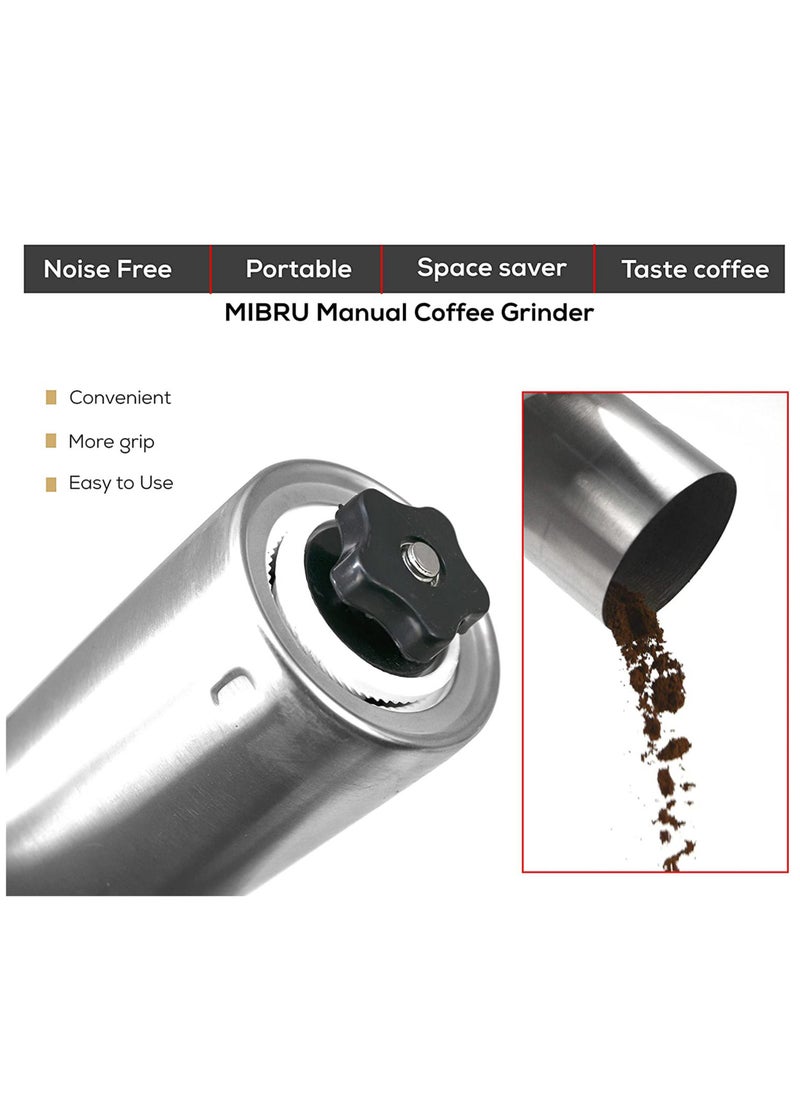MIBRU - Manual Coffee Bean Grinder 30g Silver/Black - Image 1
