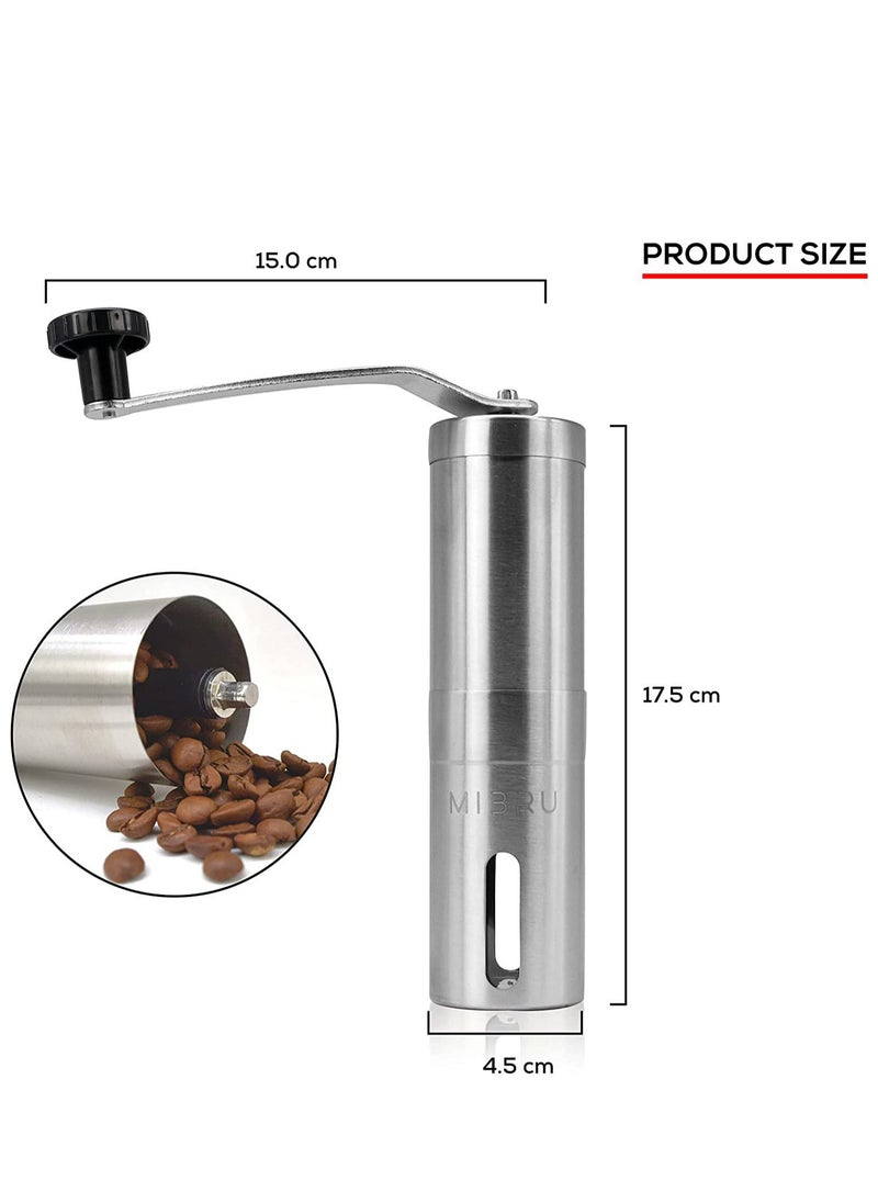 MIBRU - Manual Coffee Bean Grinder 30g Silver/Black - Image 1