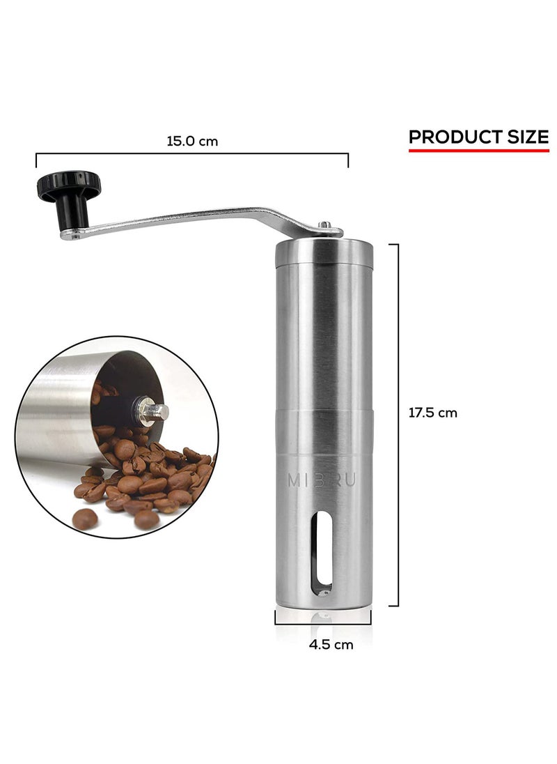 MIBRU - Manual Coffee Bean Grinder 30g Silver/Black - Image 1