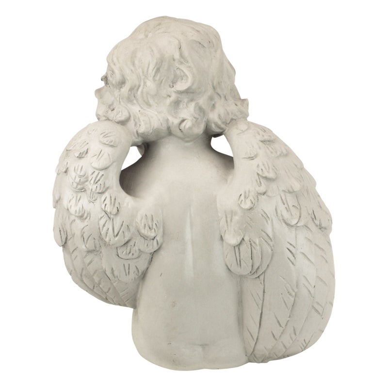 Design Toscano JE101261 Angel of Meditation Shelf Sitting Statue, 13 Inch, Polyresin, Antique Stone - Image 4