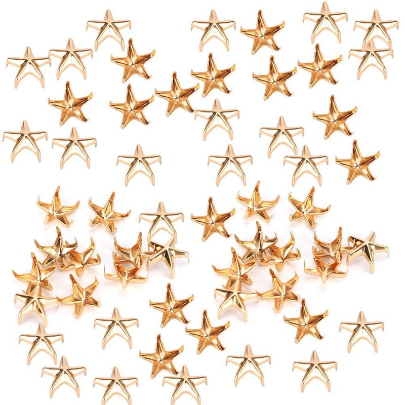 200Pcs Silver Star Rivets For DIY Bags Hats Clothing 10MM Zinc Alloy 2 - Image 2