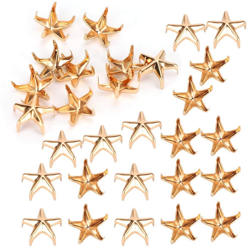 200Pcs Silver Star Rivets For DIY Bags Hats Clothing 10MM Zinc Alloy 2 - Image 4