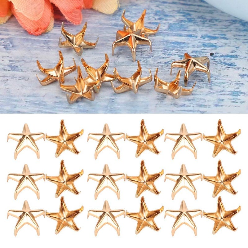 200Pcs Silver Star Rivets For DIY Bags Hats Clothing 10MM Zinc Alloy 2 - Image 3