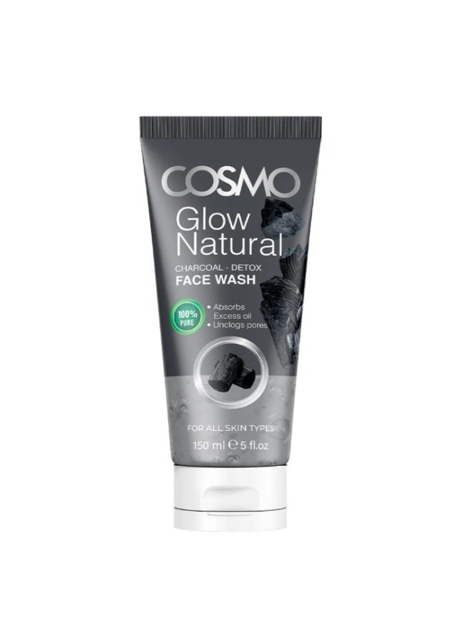 كوزمو غسول الوجه الطبيعي المتوهج بالفحم لإزالة السموم 150 مل - Image 1