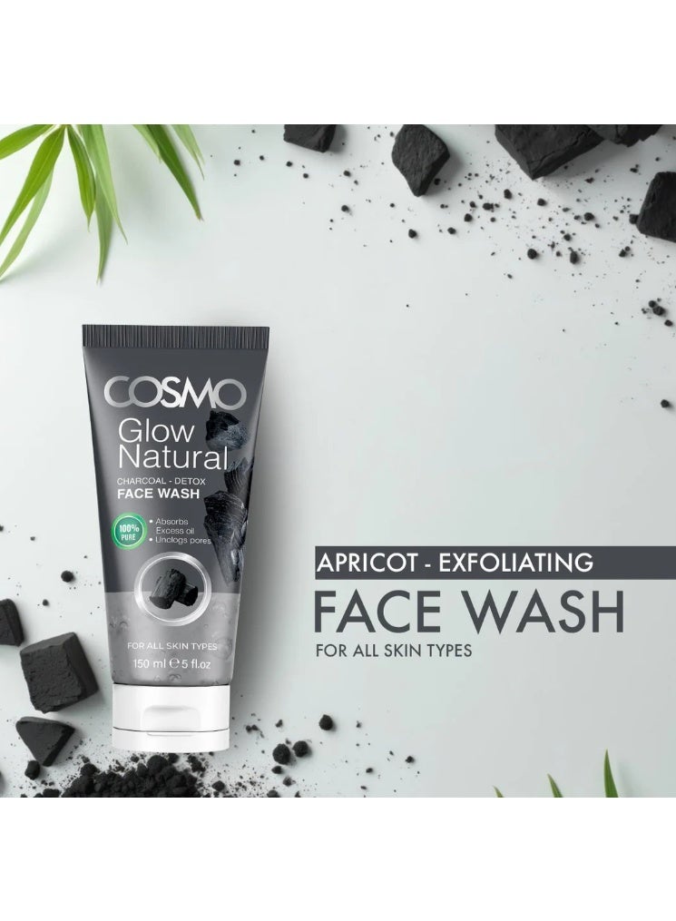 كوزمو غسول الوجه الطبيعي المتوهج بالفحم لإزالة السموم 150 مل - Image 2