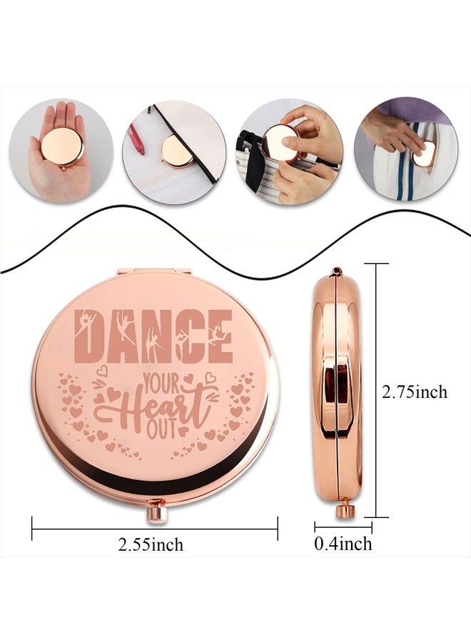 PLITI Dance Compact Mirror Dancer Gift Dance Teacher Appreciation Gift Dance Your Heart Out Inspirational Pocket Mirror (Dance Heart Out CMrg) - Image 2
