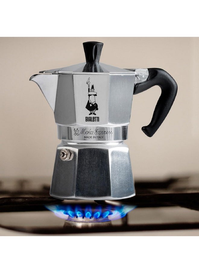 BIALeTTI Bialetti - Moka Espress: Iconic Stovetop Espresso Maker, Makes Real Italian Coffee, Moka Pot 6 Cups (6 Oz), Aluminium, Silver  - Image 2
