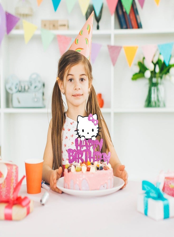 MUSNOW 1Pcs Kitty Cat Cake topper party supplies Cake Decoration for kids birthday party decoration - Image 3