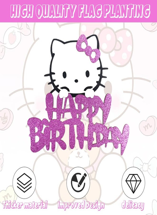 MUSNOW 1Pcs Kitty Cat Cake topper party supplies Cake Decoration for kids birthday party decoration - Image 4