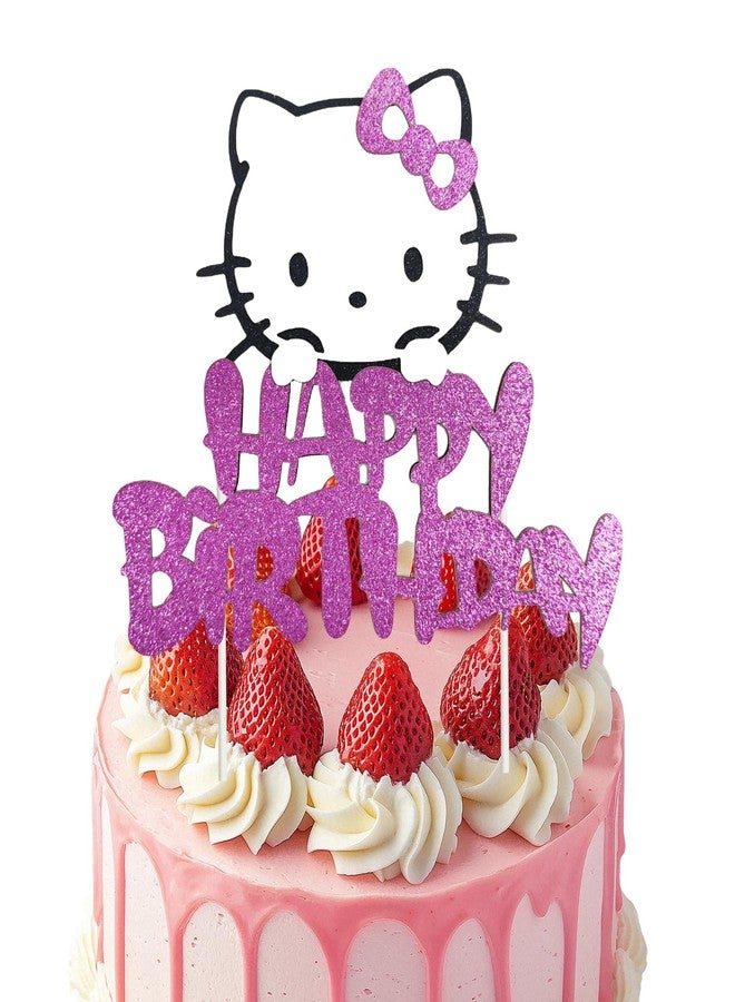 MUSNOW 1Pcs Kitty Cat Cake topper party supplies Cake Decoration for kids birthday party decoration - Image 2