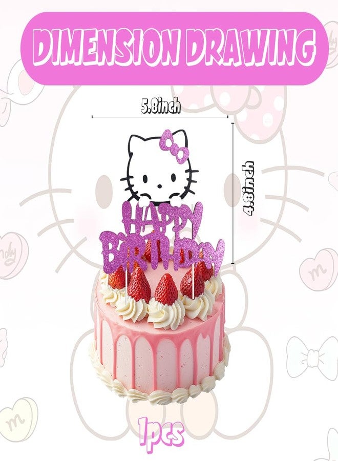 MUSNOW 1Pcs Kitty Cat Cake topper party supplies Cake Decoration for kids birthday party decoration - Image 5