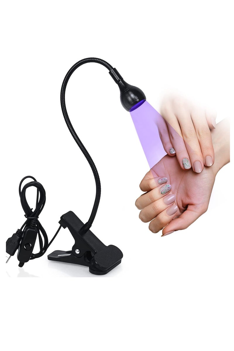 Generic UV Nail Lamp, LED Nail Curing Lamp, Portable and Flexible Gooseneck Lamp, USB Plug and Play  3 Watts  - Image 1