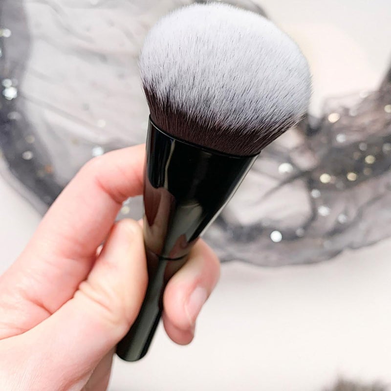 Foundation Brush Makeup Brush Angled Liquid Foundation Applicator Black for Women Facial Makeup - Image 5