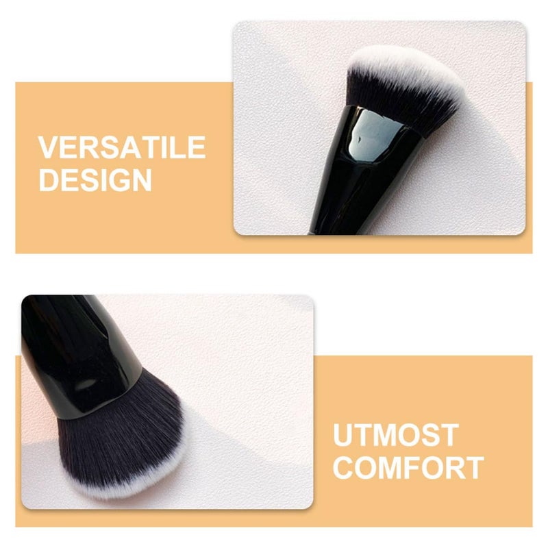 Foundation Brush Makeup Brush Angled Liquid Foundation Applicator Black for Women Facial Makeup - Image 3
