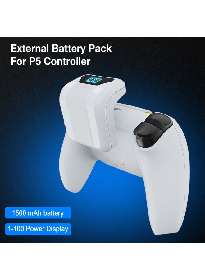 كومبي 1800mAh PS5 وحدة التحكم بنك الطاقة الإضافية مع LED Plsplay, وحدة التحكم PS5 USB-C المحمولة الخلفية كليب البطارية, شحن سريع حزمة البطارية الخارجية لـ PS5, وحدة التحكم PS5 شاحن ستايون, حماية ذكية آمنة لـ PS5 وحدة التحكم - Image 3