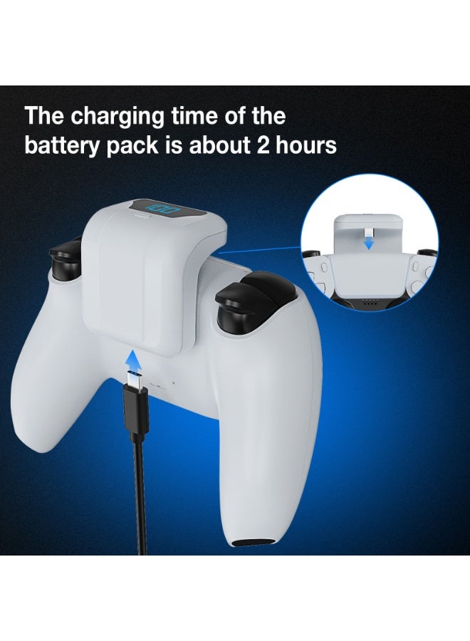 كومبي 1800mAh PS5 وحدة التحكم بنك الطاقة الإضافية مع LED Plsplay, وحدة التحكم PS5 USB-C المحمولة الخلفية كليب البطارية, شحن سريع حزمة البطارية الخارجية لـ PS5, وحدة التحكم PS5 شاحن ستايون, حماية ذكية آمنة لـ PS5 وحدة التحكم - Image 5