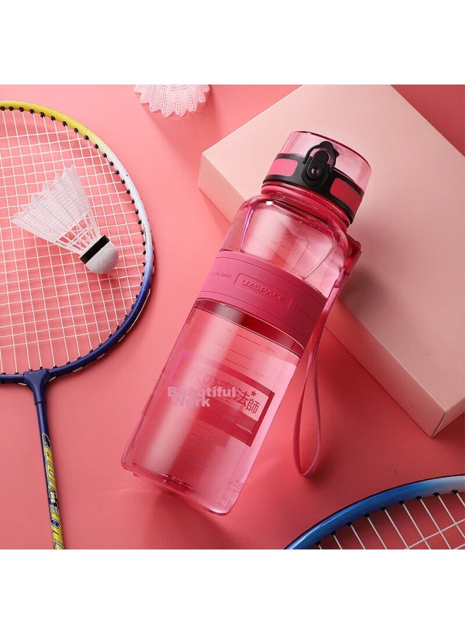 UZSPACE Uze Plastic Cup For Children, Men, Women, Students, Summer Sports Fitness Portable Cup, Outdoor Large Capacity Water Bottle, Summer Drinking Cup, 1000ml, Yz5031p, Pink - Image 1