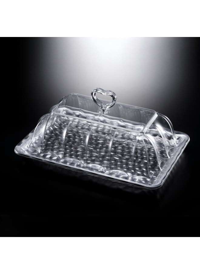Vague - Acrylic Rectangular Serving Set - Silver - Image 1