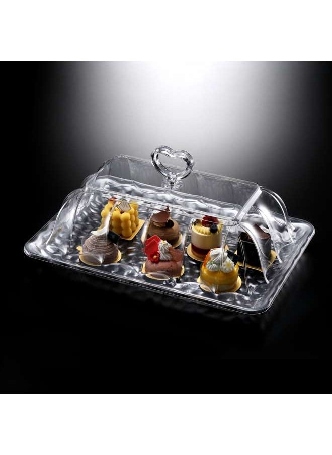 Vague - Acrylic Rectangular Serving Set - Silver - Image 1