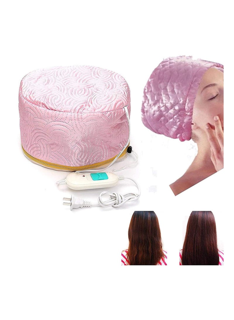 AMM Hair Care Thermal Head Hair Spa Cap Beauty Steamer Nourishing Heating Electric Nourishing Hair Care Cap Pink - Image 1