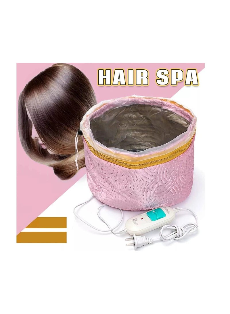 AMM Hair Care Thermal Head Hair Spa Cap Beauty Steamer Nourishing Heating Electric Nourishing Hair Care Cap Pink - Image 2