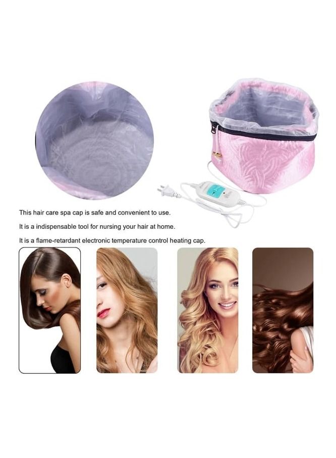 AMM Hair Care Thermal Head Hair Spa Cap Beauty Steamer Nourishing Heating Electric Nourishing Hair Care Cap Pink - Image 3
