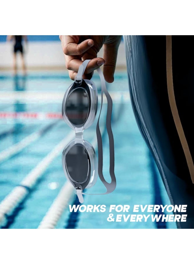 كونيكس نظارات سباحة مقاومة للضباب مع حماية من الأشعة فوق البنفسجية للرجال والنساء | رؤية واسعة مع راحة السيليكون وحزام قابل للتعديل | مثالية للبالغين والأطفال (أسود) - Image 5