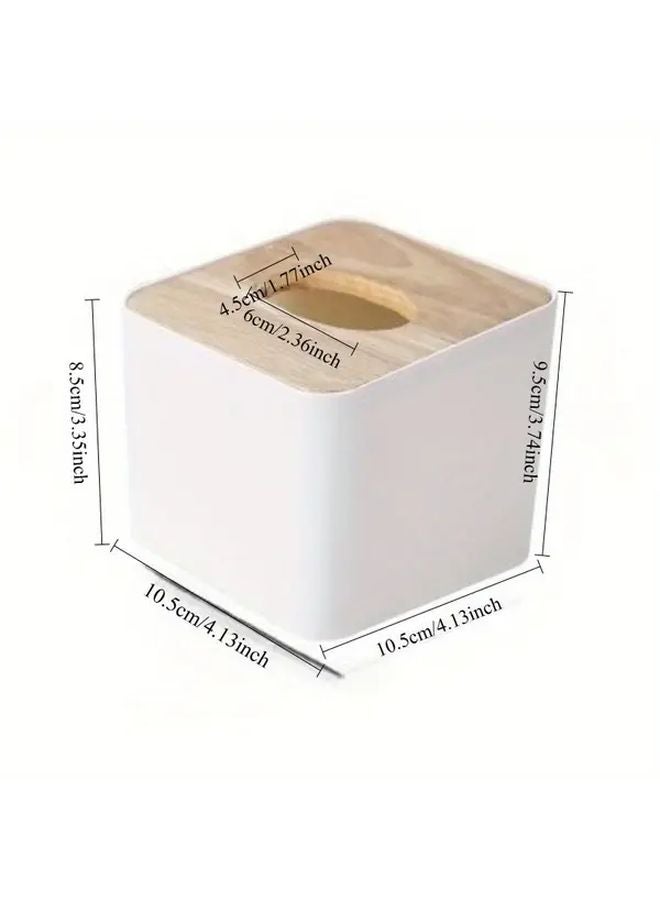 White Modern Square Tissue Box Dispenser And Storage Container - Image 4