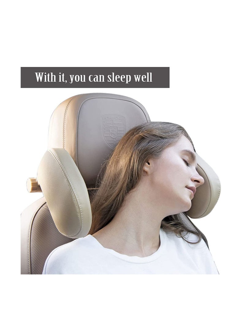 Generic - Car Seat Headrest Cushion, Infant Car Seat Head Support, High-Quality Neck Pillow for Car Seats, Fully Adjustable for Kids and Adults (Beige) - Image 1